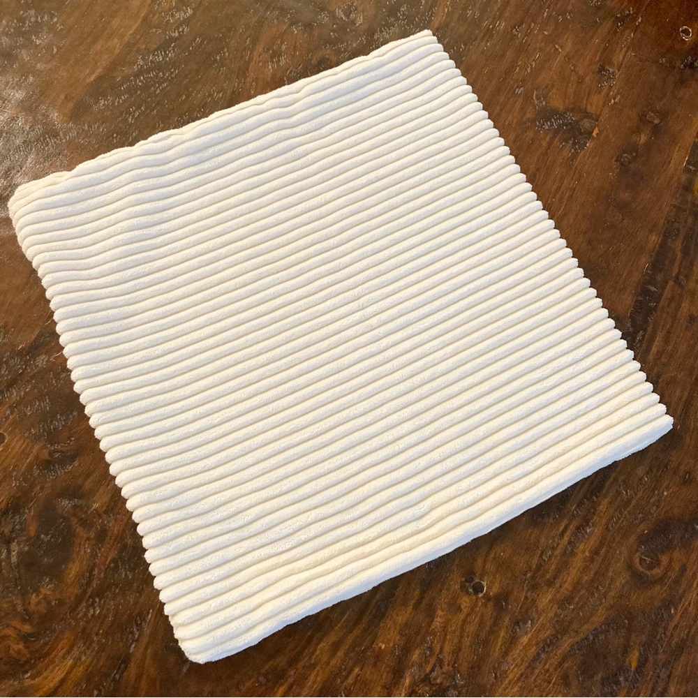 Cream Pillow Cover Ribbed Square 18” x 18”